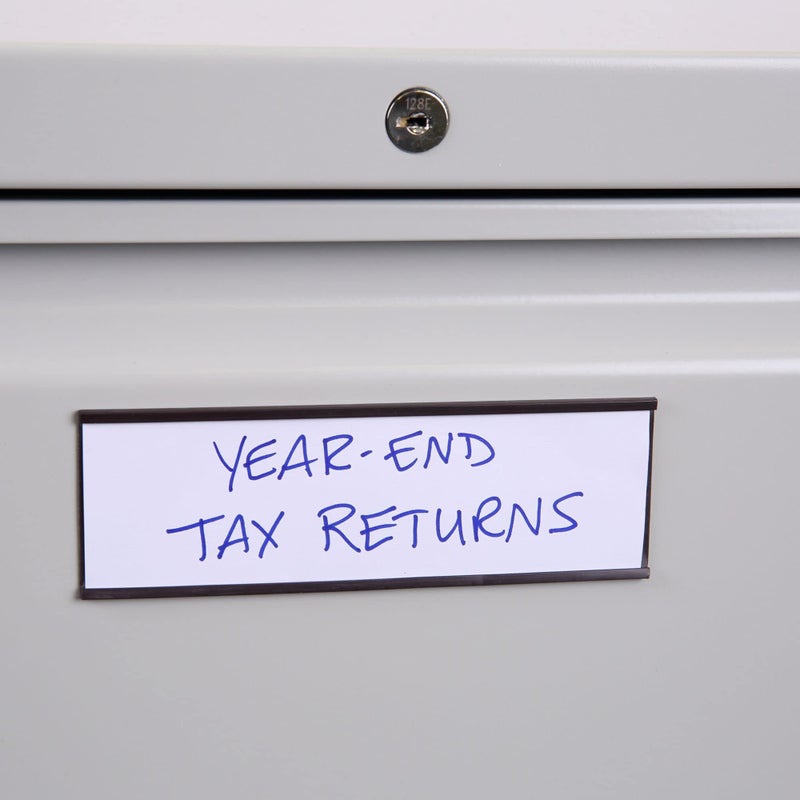 MasterVision Magnetic Data Card Holders, 6 x 2 Inches, Black, Pack of 10 Holders - Image 2